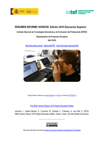 RESUMEN INFORME HORIZON Edición 2016 Educación Superior