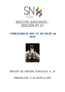 Edicto Judicial Municipal Nº 10/2016