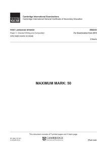 maximum mark: 50 - Cambridge International Examinations
