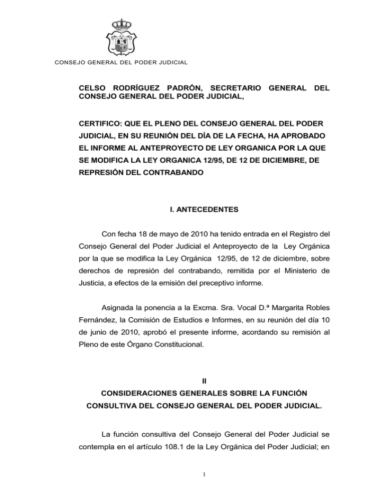 Informe al Anteproyecto de Ley Orgánica por la que