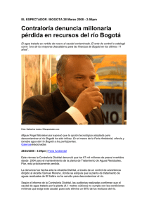 Contraloría denuncia millonaria pérdida en recursos del río Bogotá