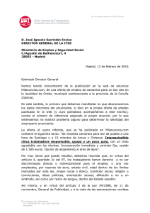 Carta de UGT al Director General de la Inspección de Trabajo y