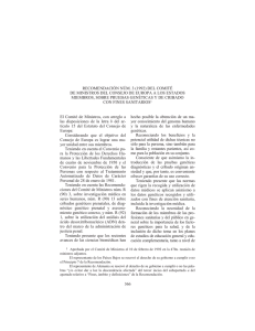 RECOMENDACIÓN NÚM. 3 (1992) DEL COMITÉ DE MINISTROS