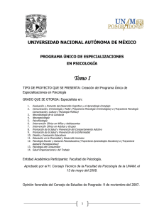 Programa Único de Especializaciones en - Psicología-UNAM