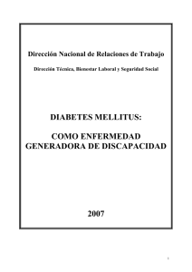 diabetes mellitus: como enfermedad generadora de discapacidad