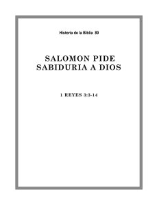SALOMON PIDE SABIDURIA A DIOS