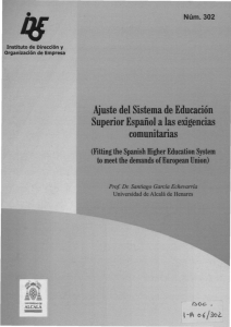Ajuste del Sistema de Educación Superior Español a las exigencias