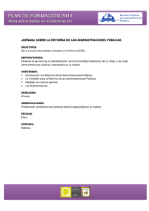 GORNADA SOBRE LA REFORMA DE LAS ADMINISTRACIONES P