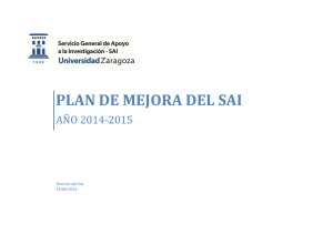 plan de mejora del sai - Universidad de Zaragoza