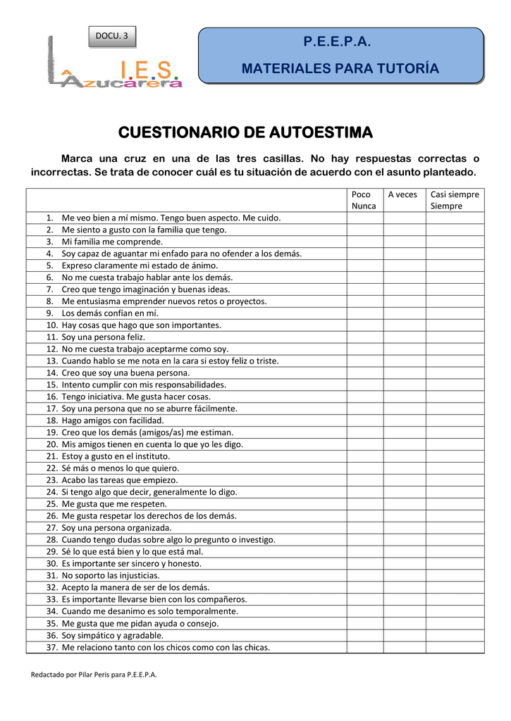 Cuestionario Para Medir La Autoestima Autoestima Toma De Decisiones Porn Sex Picture 1900