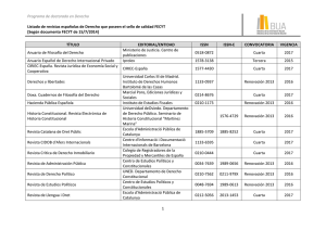 Programa de doctorado en Derecho Listado de revistas españolas