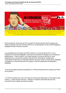 III Congreso del Partido Socialista Unido de Venezuela (PSUV)