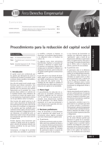 VIII Procedimiento para la reducción del capital social