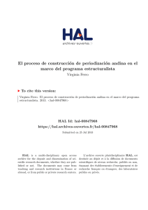 El proceso de construcción de periodización andina en el - Hal-SHS