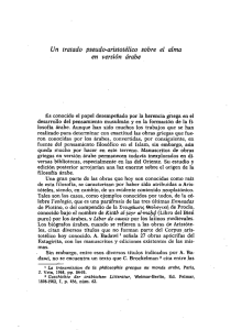 Un tratado pseudo-aristotélico sobre el alma en versión árabe