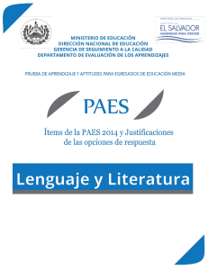 justificaciones paes 2014 lenguaje y literatura