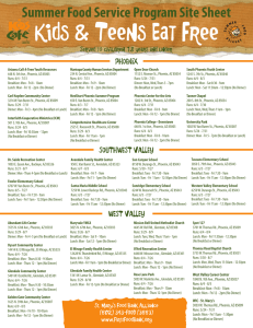 Summer Food Service Program Site Sheet