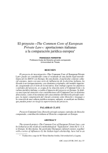 El proyecto «The Common Core of European Private Law