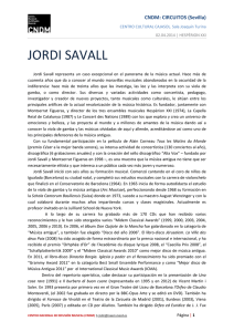 Biografía Jordi Savall - Centro Nacional de Difusión Musical