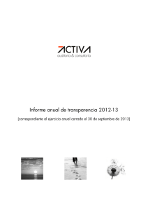 Informe de transparencia - ACTIVA