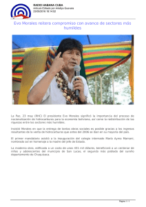 Evo Morales reitera compromiso con avance de sectores más