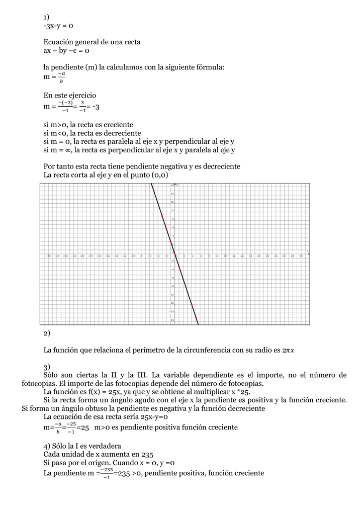 1 3x Y 0 Ecuacion General De Una Recta Ax By C 0 La