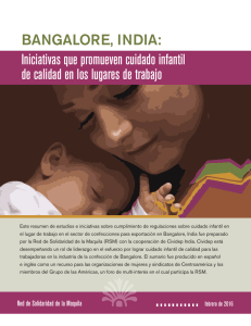 BANGALORE, INDIA: Iniciativas que promueven cuidado infantil de