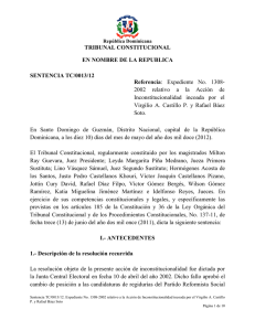 Sentencia TC 0013-12 C - Observatorio Político Dominicano