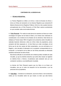 CONTENIDO DE LA SESION № 06 TÉCNICA REGISTRAL La