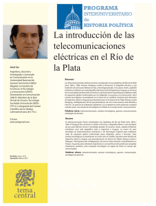 La introducción de las telecomunicaciones eléctricas en el Río de la