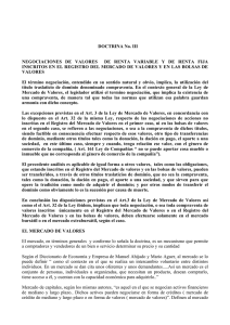 DOCTRINA No. III NEGOCIACIONES DE VALORES DE RENTA