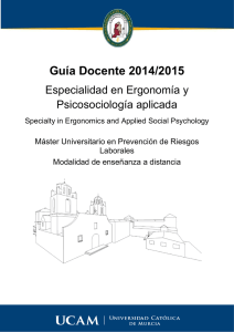Especialidad Ergonomia y Psicosociologia Aplicada.2014.15
