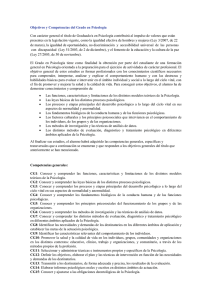 Objetivos y Competencias del Grado en Psicología Con carácter