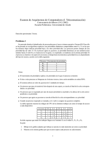 Examen de Arquitectura de Computadores (I. Telecomunicación)