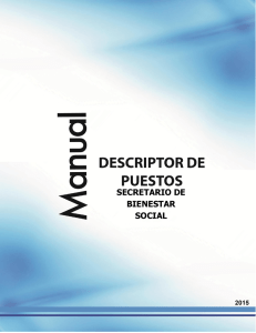 Manual Descriptor de Puestos - Secretaría de Bienestar Social