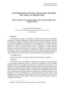 El patrimonio cultural valenciano: estudio de casos y su protección