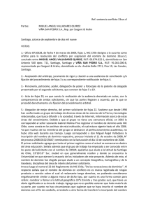 Ref. sentencia conflicto 33sur.cl Partes: MIGUEL ANGEL