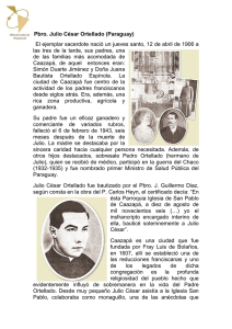 Pbro. Julio César Ortellado (Paraguay) El ejemplar sacerdote nació