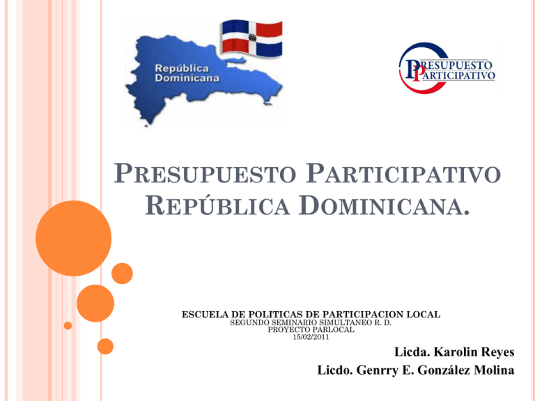 presupuesto participativo república dominicana.