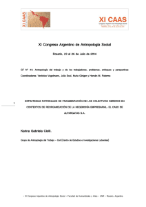 XI Congreso Argentino de Antropología Social