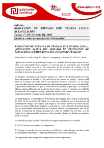 Informe REDUCCIÓN DE JORNADA POR GUARDA LEGAL