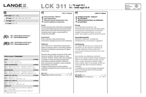 LCK 311 1 – 70 mg/l Cl I 70 – 1000 mg/l Cl II - Prosess