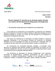Pemex realizará 31 simulacros en diversas partes del país
