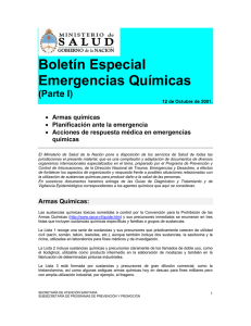 Boletín Especial Emergencias Químicas (Parte I)