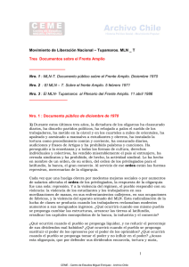 Tres documentos del MLN - Tupamaros, sobre el Frente Amplio.