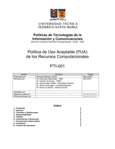 Política de Uso Aceptable (PUA) de los Recursos Computacionales