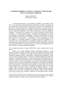 La didáctica lingüística en Francia y en España (1ª mitad del siglo