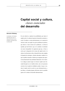 Capital social y cultura, claves esenciales del desarrollo