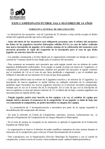 XIII CAMPEONATO FUTBOL SALA MAYORES DE 14 AÑOS