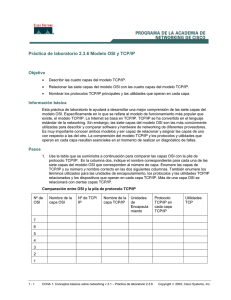 Práctica de laboratorio 2.3.6 Modelo OSI y TCP/IP